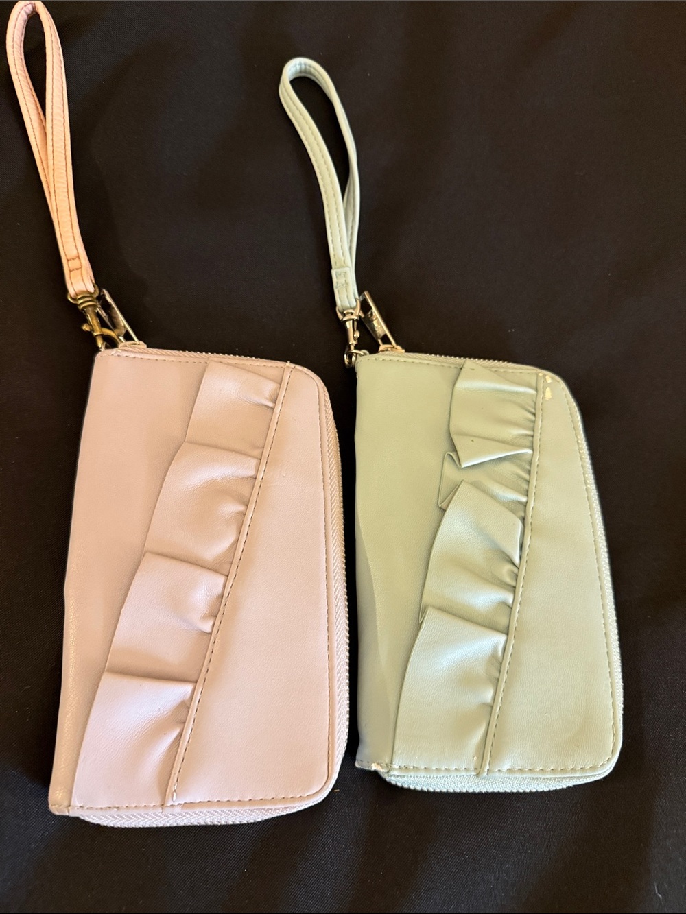 Wristlet Phone Clutch - Pink and Sage Set of 2 . Good Condition